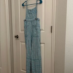 BDG Light Blue Stripe James Overall Dungarees